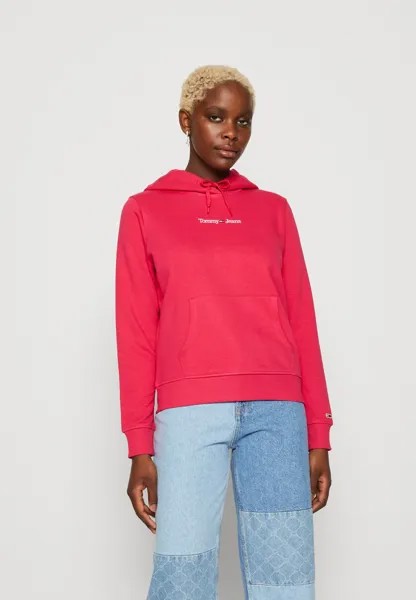 Толстовка Tommy Jeans Serif Linear Hoodie, розовый
