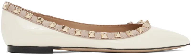 Лакированные балетки Rockstud Off-White Valentino Garavani