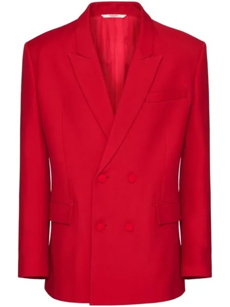 Valentino Garavani двубортный пиджак Crepe Couture, красный