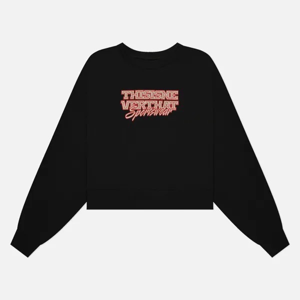 Женская толстовка thisisneverthat TNT Sportswear Crew Neck чёрный, Размер M