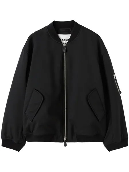 Jil Sander дутый бомбер, черный