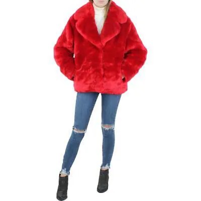 Vince Camuto Женское красное короткое уютное тяжелое пальто из искусственного меха Верхняя одежда XS BHFO 5734