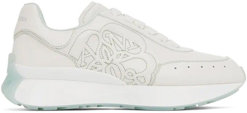 Белые кожаные кеды Alexander McQueen