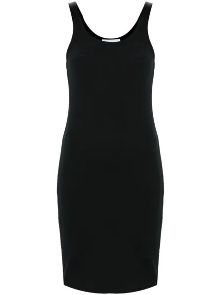 Helmut Lang платье мини в рубчик, черный