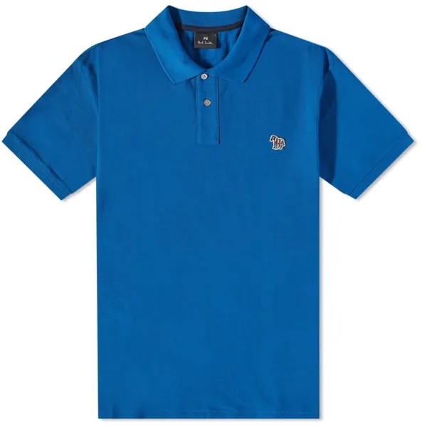 Рубашка-поло с зеброй стандартного кроя Paul Smith, синий