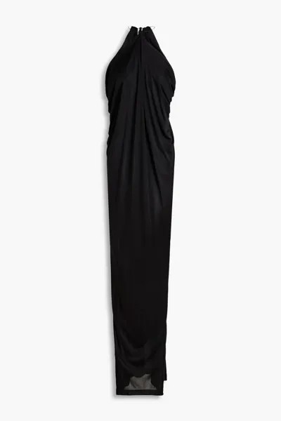 Платье макси из драпированного джерси с вырезом халтер Philosophy Di Lorenzo Serafini, черный