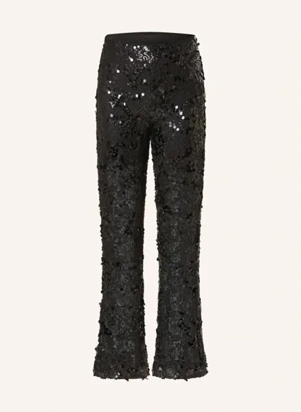Брюки bootcut из сетки с пайетками Miss Goodlife, черный