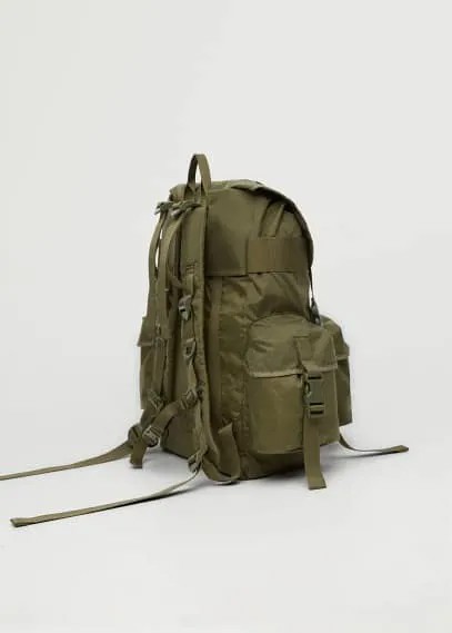 Рюкзак с клапаном и множеством карманов - Army