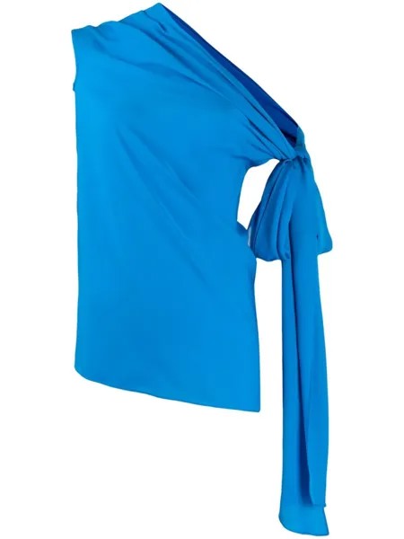 Блузка Ozora асимметричного кроя с завязками Roland Mouret, синий