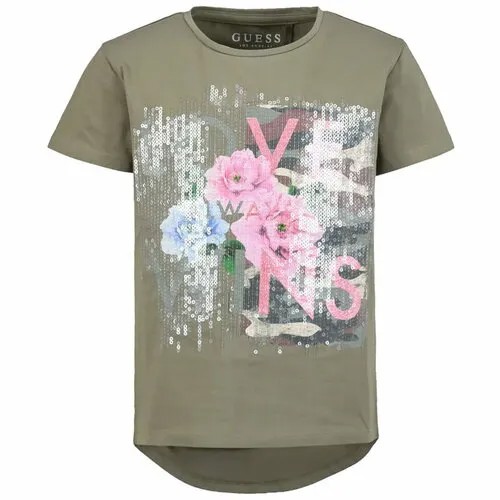 Футболка GUESS, размер 10, хаки