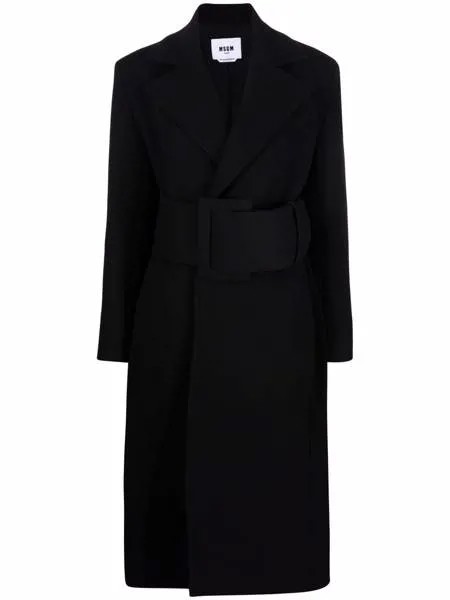 MSGM длинное однобортное пальто с поясом