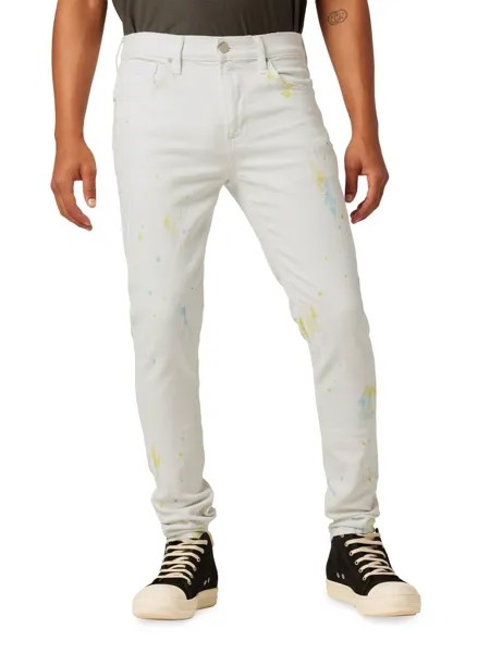 Джинсы скинни Zack Splatter Hudson Jeans, белый