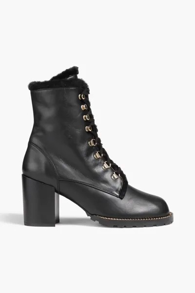 Кожаные ботильоны Kolbie на подкладке из овчины Stuart Weitzman, черный