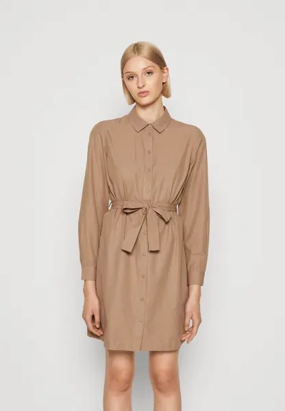 Классическая рубашка Pieces PCNIKA SHIRT TIE DRESS, цвет fossil
