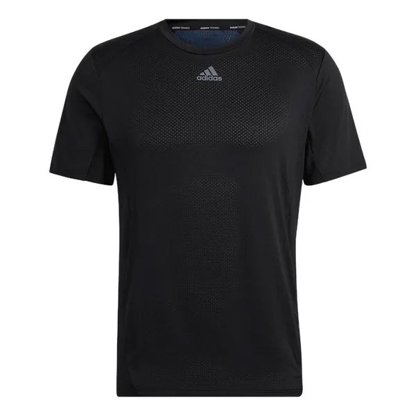Футболка Men's adidas Solid Color Logo Sports Gym Short Sleeve Black T-Shirt, мультиколор