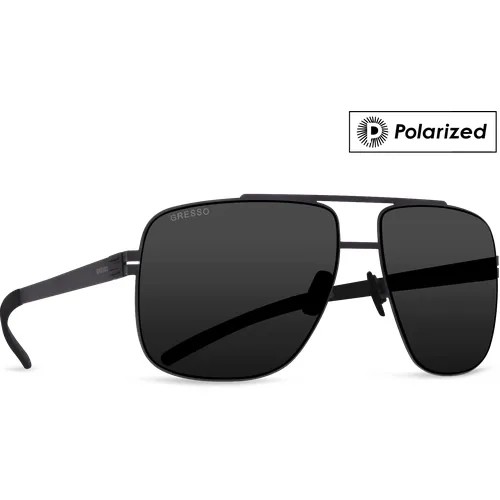 Солнцезащитные очки Gresso, авиаторы, поляризационные, для мужчин, черный