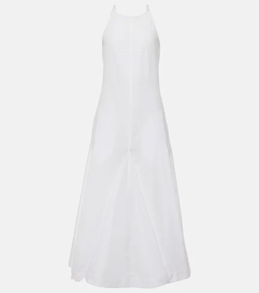 Платье миди из хлопкового поплина Cactus Sportmax, белый
