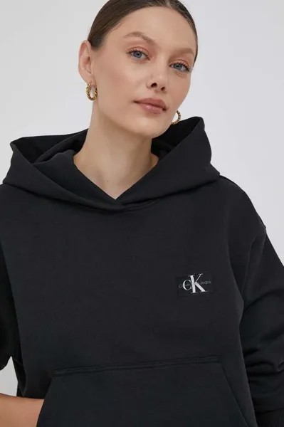 Хлопковая толстовка Calvin Klein Jeans, черный