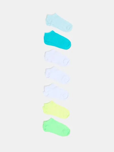 Флуоресцентные носки для обуви из семи пар Ovs, цвет white/light blue