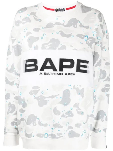 A BATHING APE® камуфляжная толстовка с логотипом