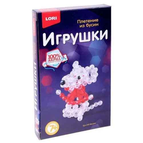 LORI Набор для бисероплетения Мышка белый/красный