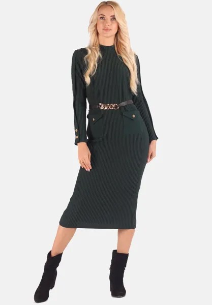 Вязаное платье Margo collection, темно-зеленый