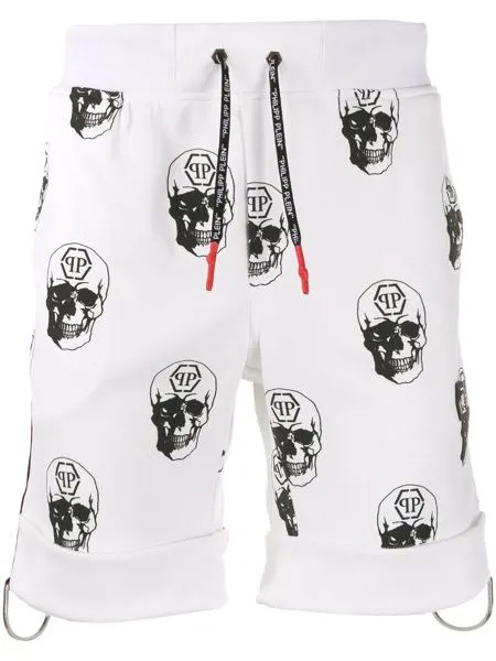 Philipp Plein спортивные шорты с принтом Skull