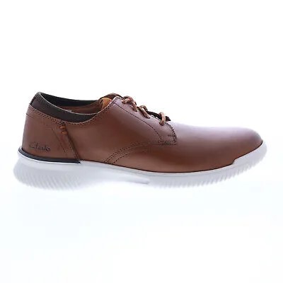Clarks Donaway Plain 26163452 Мужские коричневые кожаные оксфорды с простым носком