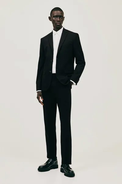 Брюки slim fit suit H&M, черный