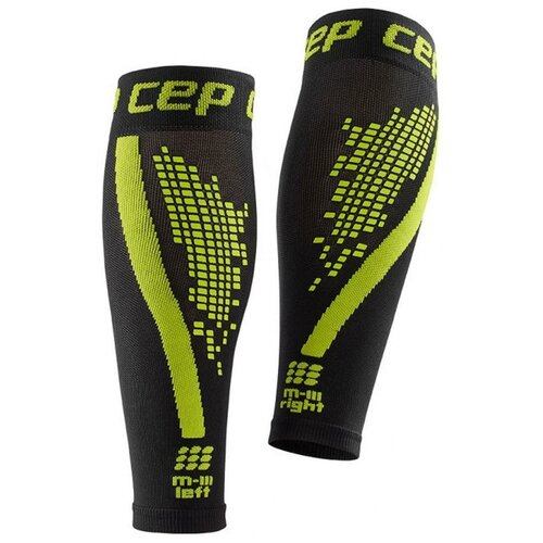 Компрессионные гетры CEP NIGHTTECH для занятий спортом, со светоотражателями, женские C30NW Medi C30NW, 4, Черный-зеленый