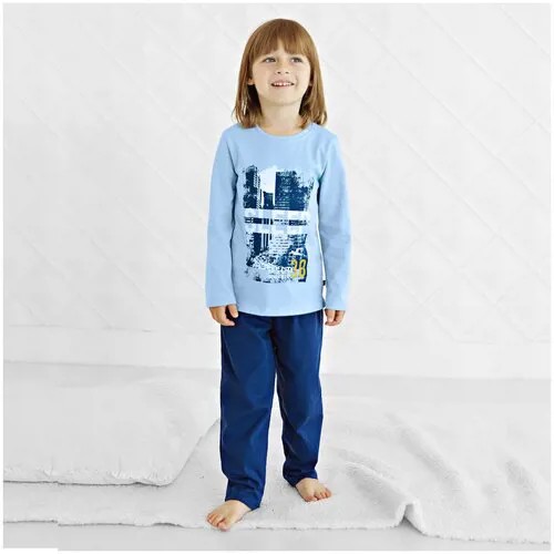 Пижама BOSSA NOVA 362К-161-Г для мальчика, цвет голубой/синий, размер 128