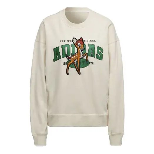 Толстовка (WMNS) Adidas Originals x Disney Bambi Pullover Sweatshirt 'Creamy White', бежевый