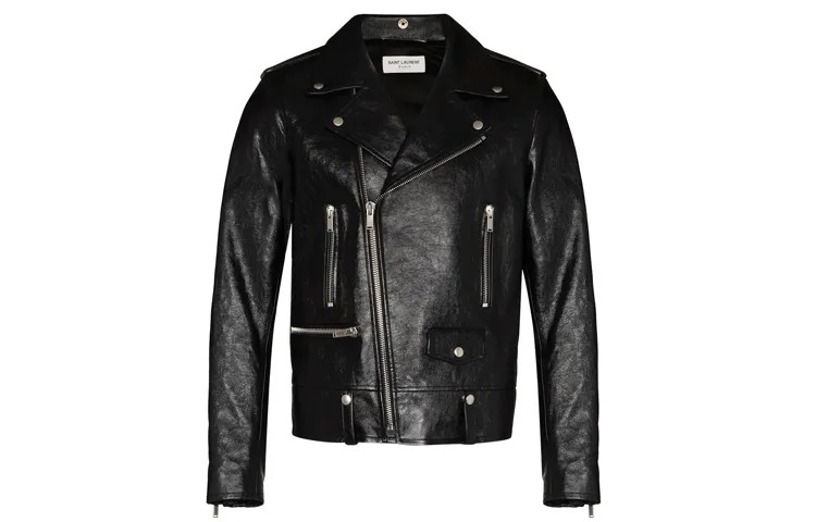 SAINT LAURENT Мужская кожаная куртка, цвет Black