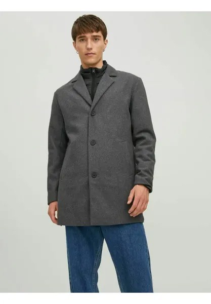 Пальто классическое JJTOMMY INSERT COAT Jack & Jones, серый меланж