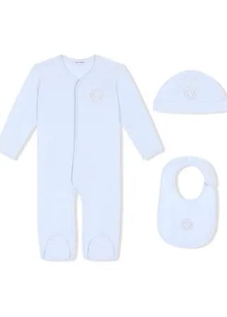 Dolce & Gabbana Kids комплект из пижамы, шапки и нагрудника с нашивкой DG