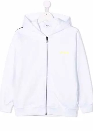 MSGM Kids худи на молнии с логотипом