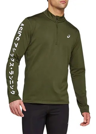 Лонгслив мужской Asics KATAKANA WINTER 1/2 ZIP зеленый 2XL