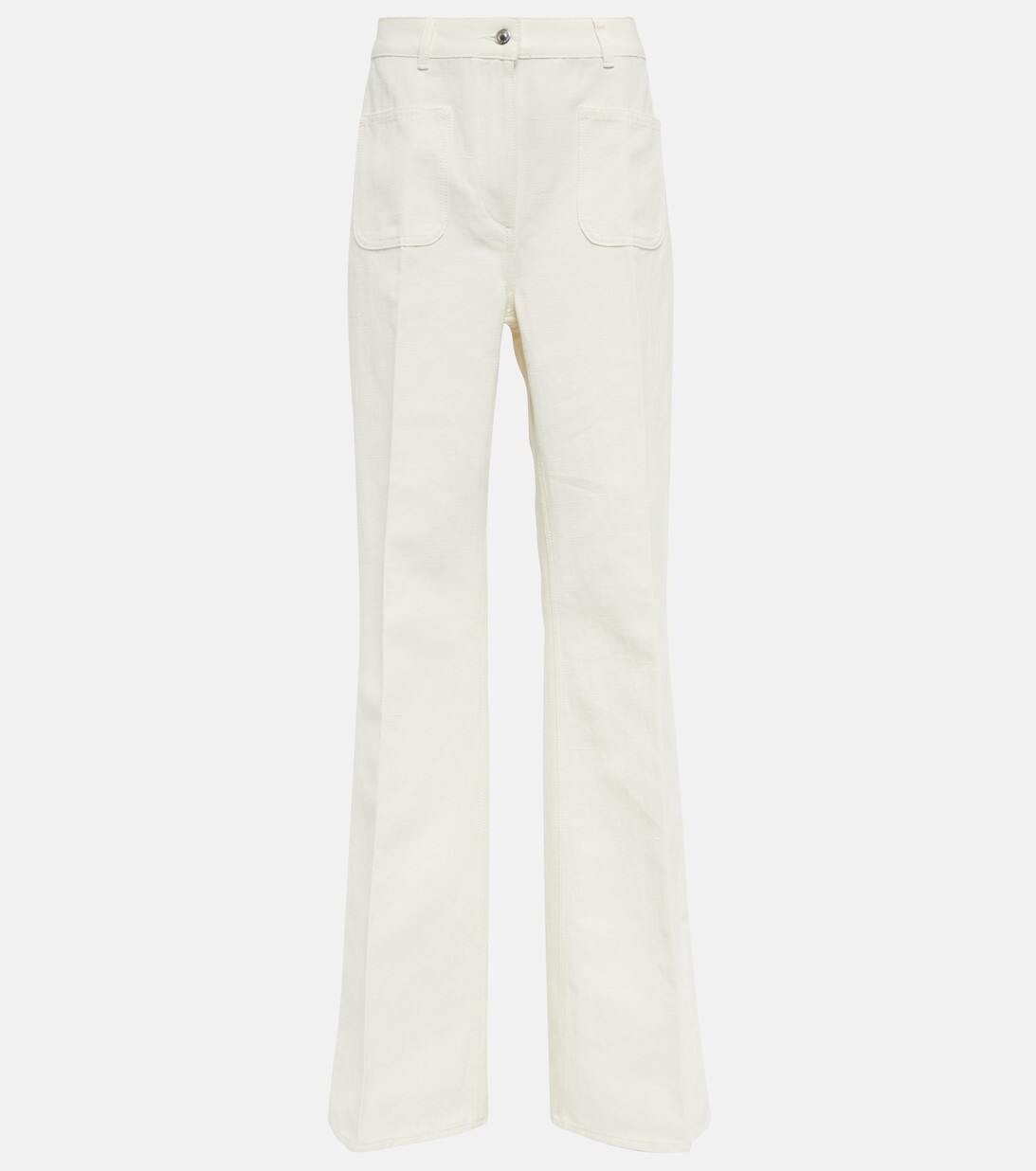 Брюки Danbeth прямого кроя из хлопка и льна LORO PIANA, белый