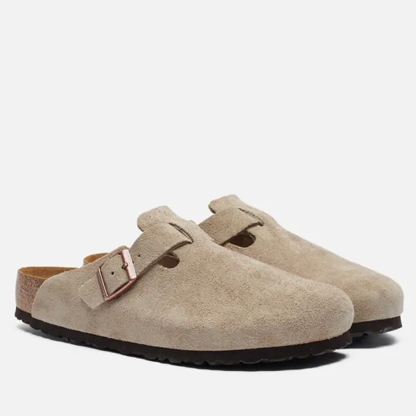 Шлепанцы мужские Birkenstock Boston Suede бежевые 40 EU