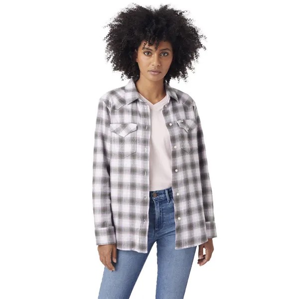 Рубашка с длинным рукавом Wrangler Slim Regular Western, белый