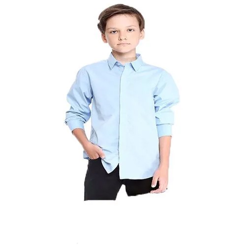 Школьная рубашка Deloras, размер 152, голубой
