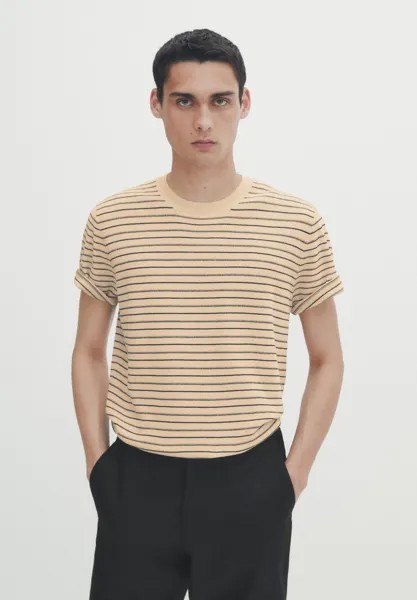 Футболка с принтом Massimo Dutti, бежевый