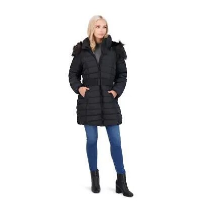 Женский черный стеганый пуховик Jessica Simpson из искусственного меха, верхняя одежда M BHFO 8616