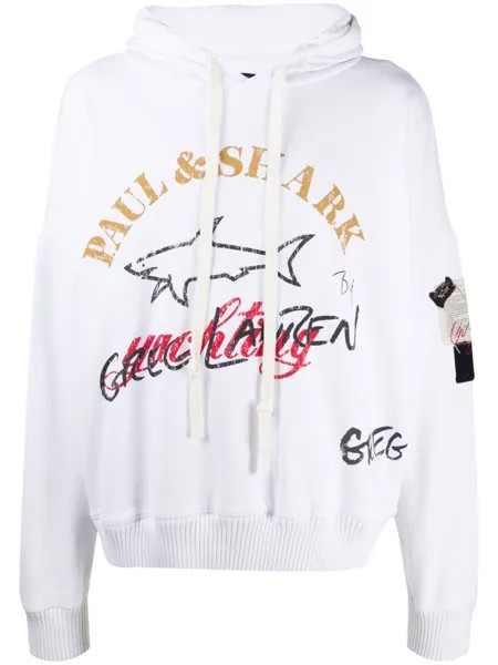 Толстовка с капюшоном и логотипом Greg Lauren X Paul & Shark, белый