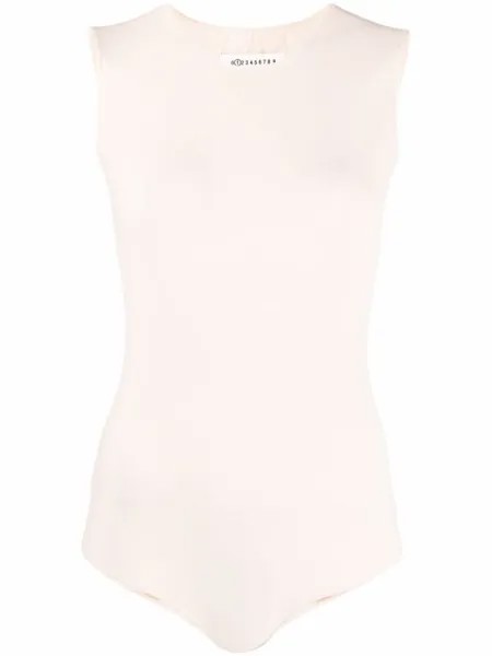 Maison Margiela боди из джерси без рукавов, нейтральный цвет