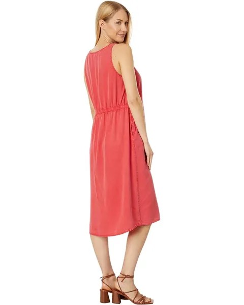 Платье Mod-o-doc Stone Wash Tencel Shirred Back Midi Tank Dress, цвет Vintage Living Coral