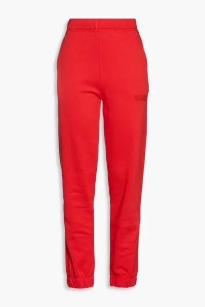 Спортивные брюки из махрового хлопка с вышивкой GANNI, красный