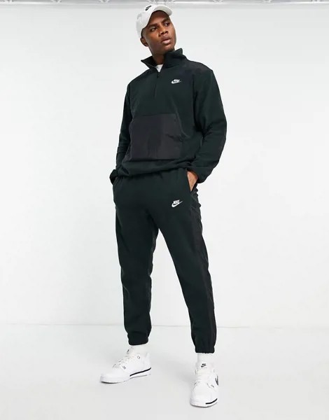 Черные флисовые джоггеры с манжетами Nike Sportswear Sport Essentials-Черный цвет