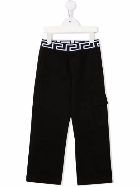 Versace Kids спортивные брюки с узором Greca