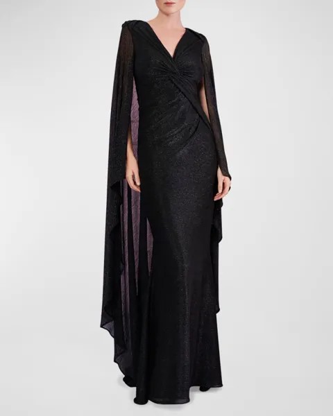 Платье-накидка с металлизированной вуалью и V-образным вырезом Talbot Runhof